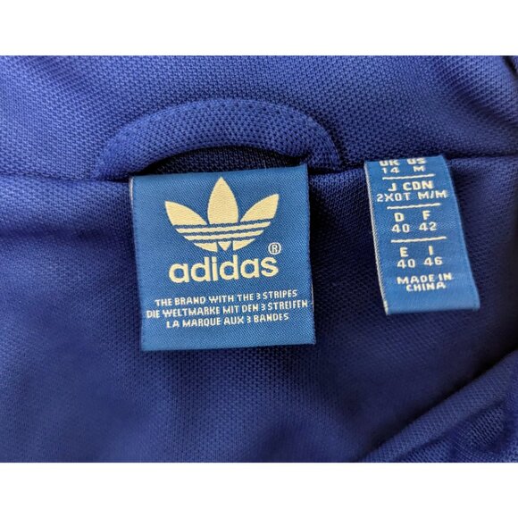 adidas Jacket Blue Zippered Sweatshirt Size Medium - Picture 4 of 5